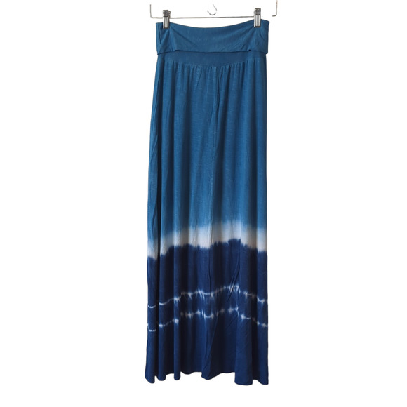 Lucky Brand Other - Lucky Brand Bathing Suits Convertible Maxi Skirt Cover Up Blue Tie Dye Dress M